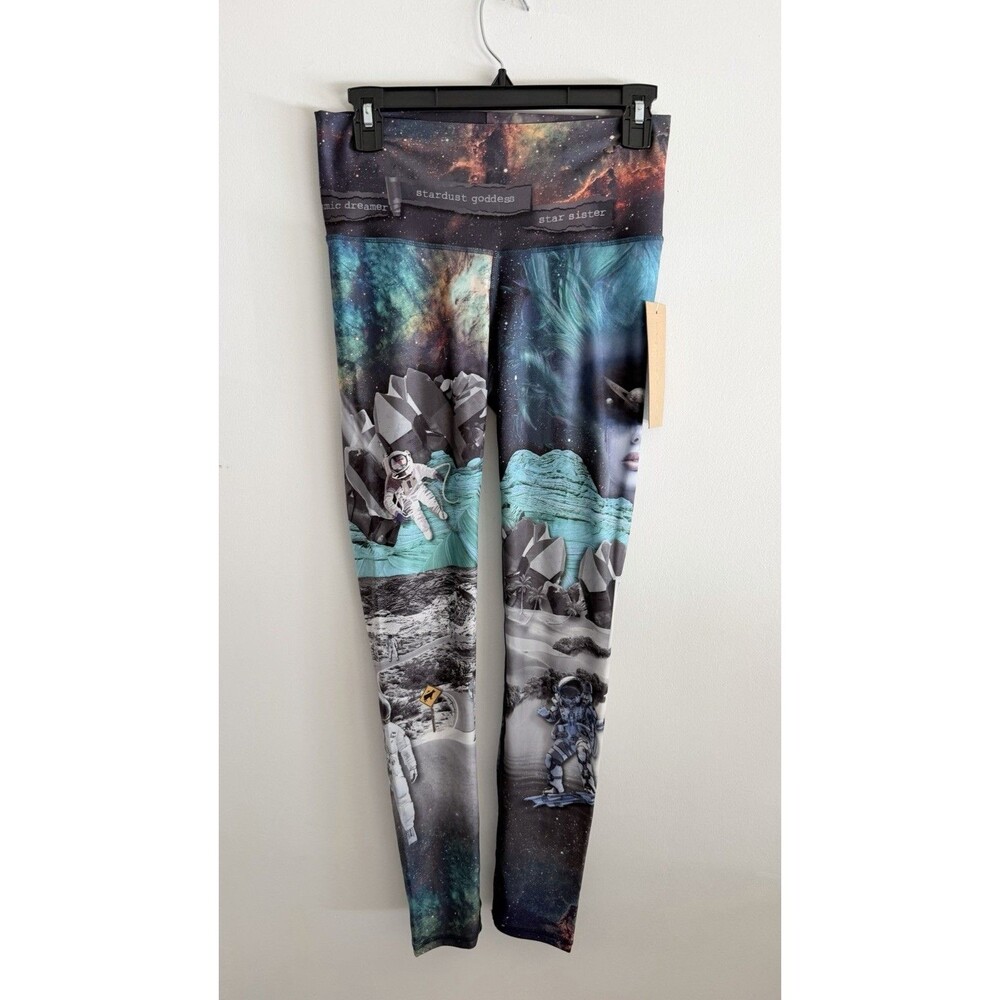 Niyama Sol Barefoot Leggings Women’s Size Medium Astro Ocean Galaxy Yoga Pants N - Picture 3 of 10